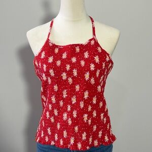 Red Floral Women's Top